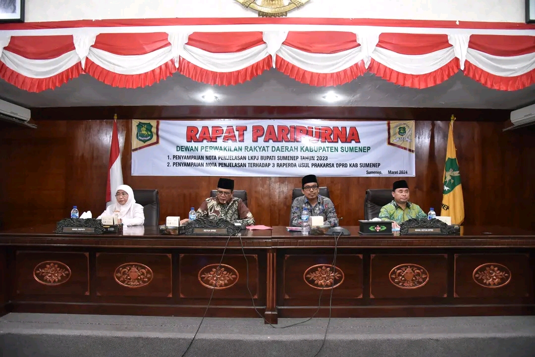 Paripurna DPRD Sumenep, Wabup Sampaikan Nota Penjelasan LKPJ 2023