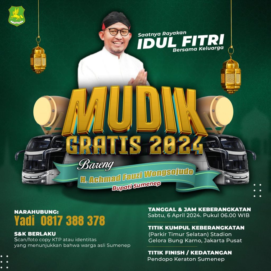 Pemkab Sumenep Gelar Mudik Gratis Jakarta - Sumenep, Berikut Jadwal dan Cara Daftarnya